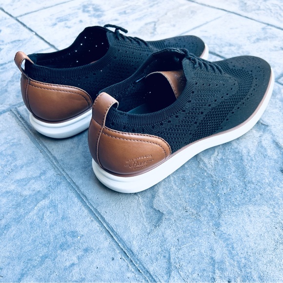 G.H Bass Black Knit Oxford style Casual Comfy Dress Shoes - Picture 4 of 7